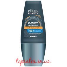 Дезодорант кульковий чоловічий  Елкос Х- Дрі (elkos X-Dry Deo Roll-on Antitranspirant), 50 мл